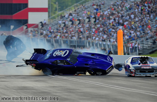 Illustration for article titled Here Are A Bunch Of Photos Of A Fiery NHRA Crash